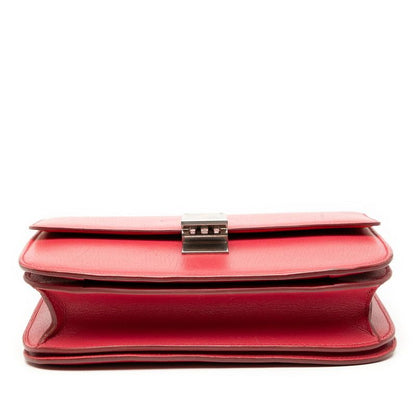 Celine Classic Box Medium Red Leather Women's Celine