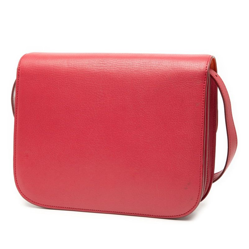 Celine Classic Box Medium Red Leather Women's Celine