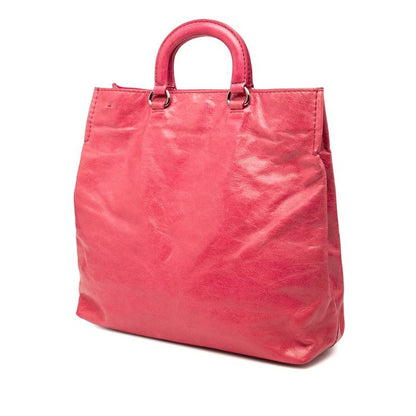 Prada Triangle Logo Plate Handbag Shoulder Bag 2WAY Pink Leather Women Prada
