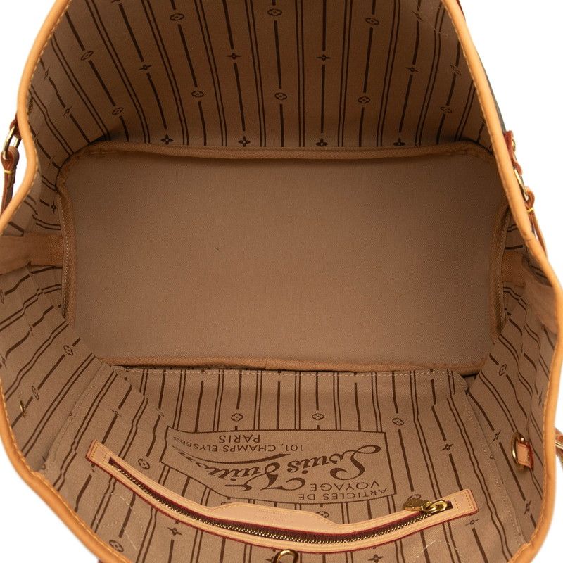 Louis Vuitton Monogram Neverfull MM Shoulder Bag Tote Bag M40156 Brown PVC