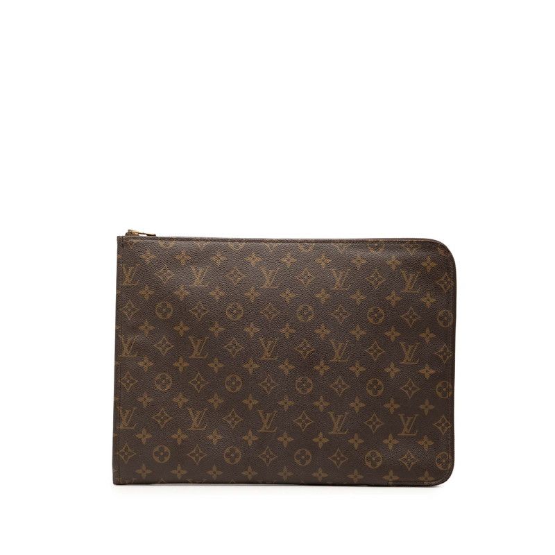 Louis Vuitton Monogram Poche Cumann Clutch Bag Briefcase M53456 Brown PVC