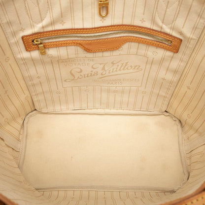 Louis Vuitton Damier Azure Neverfull MM Tote Shoulder Bag N51107 White Ivory