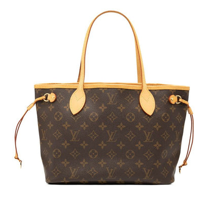 Louis Vuitton Monogram Neverfull PM Handbag Tote Bag M40155 Brown PVC Leather