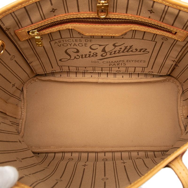 Louis Vuitton Monogram Neverfull PM Handbag Tote Bag M40155 Brown PVC Leather