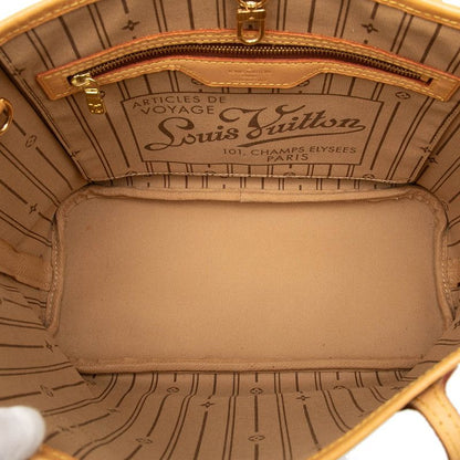 Louis Vuitton Monogram Neverfull PM Handbag Tote Bag M40155 Brown PVC Leather