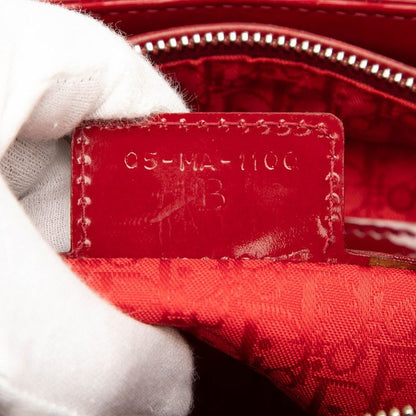 Christian Dior Canage Lady Dior Large Handbag Shoulder Bag 2WAY Red Patent
