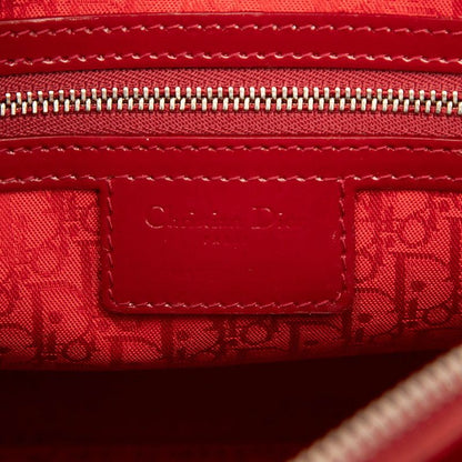 Christian Dior Canage Lady Dior Large Handbag Shoulder Bag 2WAY Red Patent