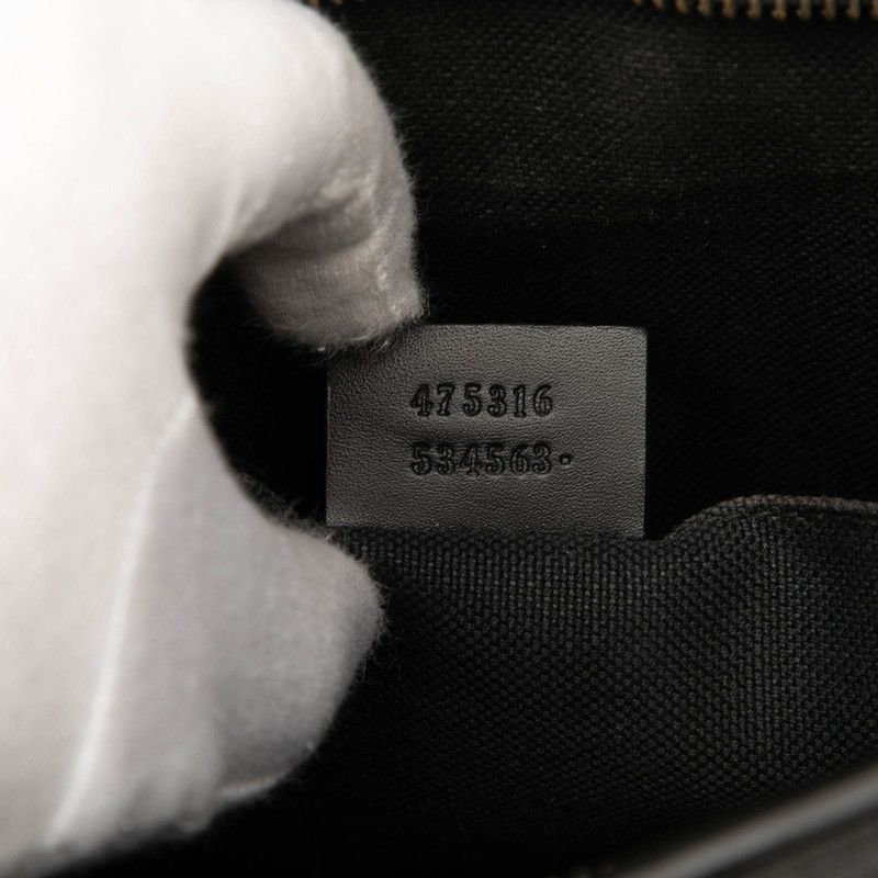 Gucci GG Supreme Sherry Line Clutch Bag Second Bag 475316 Black Gray PVC