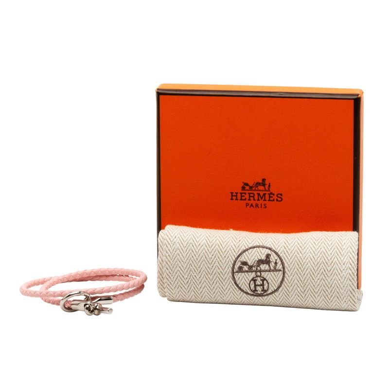Hermes Grenand Dubretour Rose Sakura Silver Leather Metal Women Hermes
