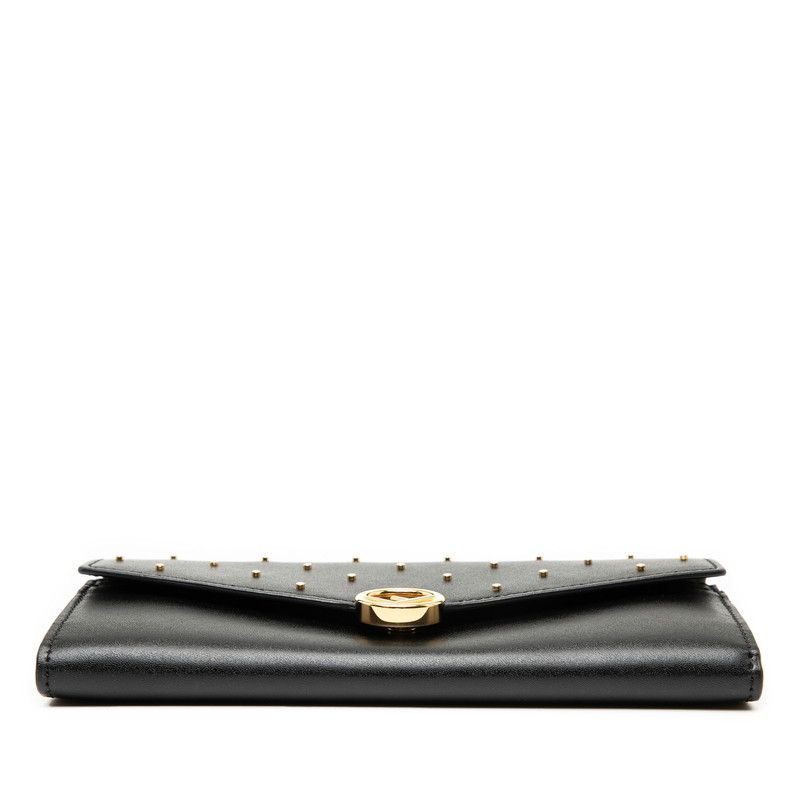 Fendi F Is Fendi Chain Wallet Long Wallet 8m0365 Black Leather Women Fendi