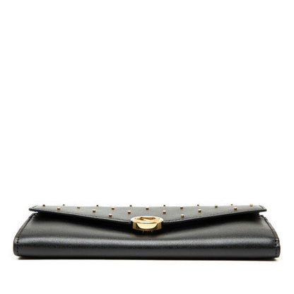 Fendi F Is Fendi Chain Wallet Long Wallet 8m0365 Black Leather Women Fendi