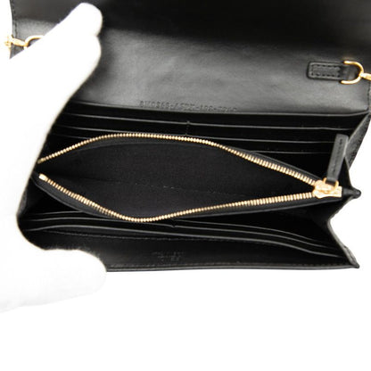 Fendi F Is Fendi Chain Wallet Long Wallet 8m0365 Black Leather Women Fendi