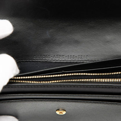 Fendi F Is Fendi Chain Wallet Long Wallet 8m0365 Black Leather Women Fendi
