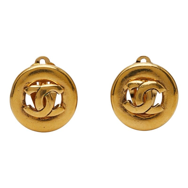 Chanel Coco Mark Round Gold Plated Ladies Chanel
