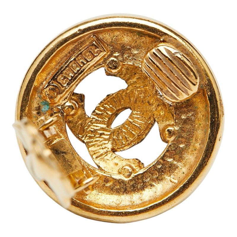 Chanel Coco Mark Round Gold Plated Ladies Chanel