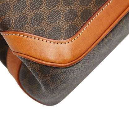 Celine Macadam Top Handle Handbag Brown PVC Leather Women Celine