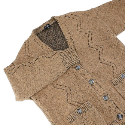 Chanel Cardigan CC Logo Wool Cashmere Rhinestone 38