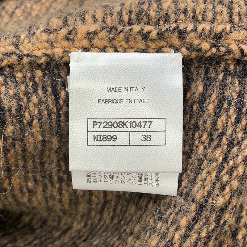 Chanel Cardigan CC Logo Wool Cashmere Rhinestone 38