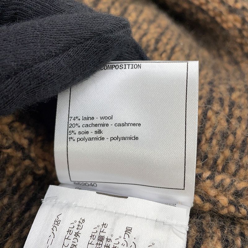 Chanel Cardigan CC Logo Wool Cashmere Rhinestone 38