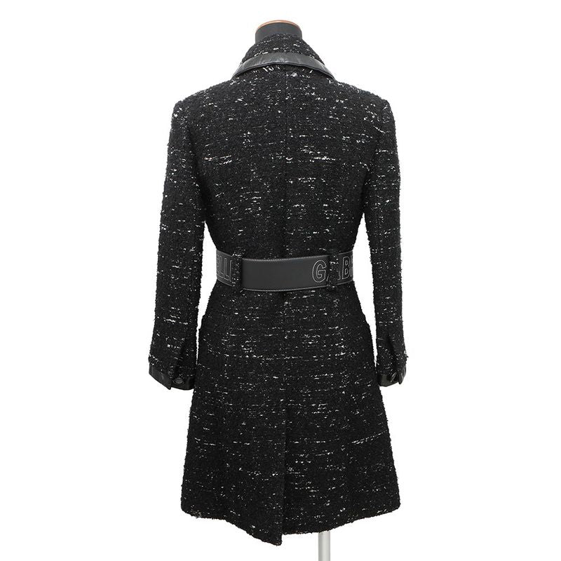 Chanel Coat Tweed 38 Black