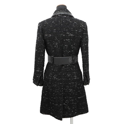 Chanel Coat Tweed 38 Black