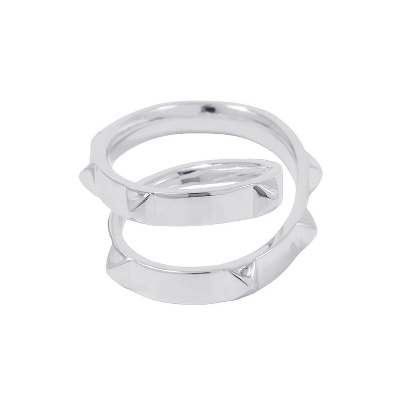 Hermes Ring Clou de Double Finger Silver 52