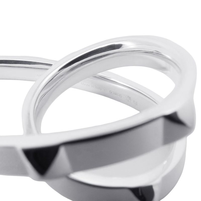 Hermes Ring Clou de Double Finger Silver 52