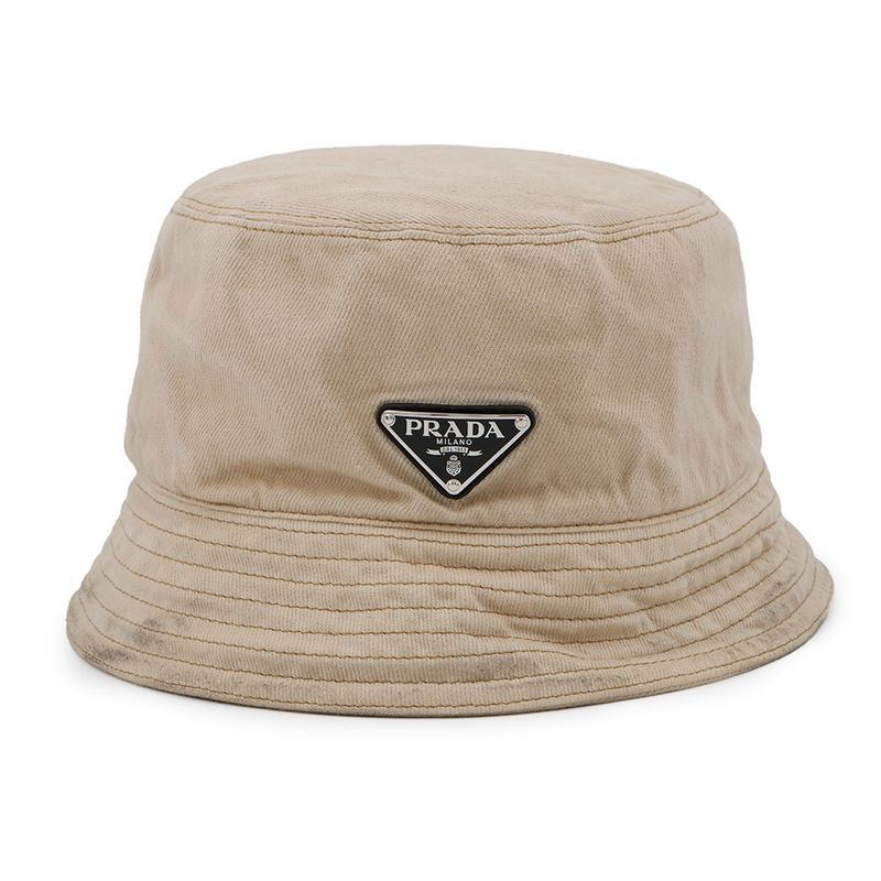 Prada Hat Triangle Logo Cotton XL Hat