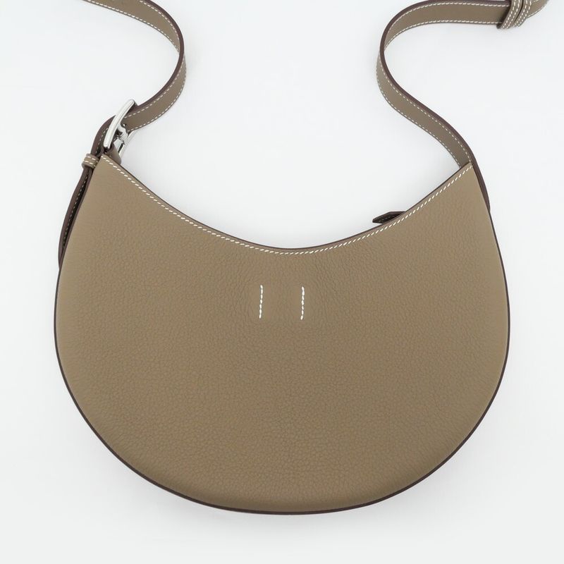 Hermes Petit Arson Etoupe Silver-hardware Togo W Engraved Leather