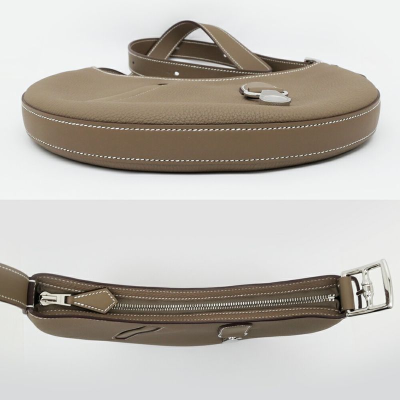 Hermes Petit Arson Etoupe Silver-hardware Togo W Engraved Leather