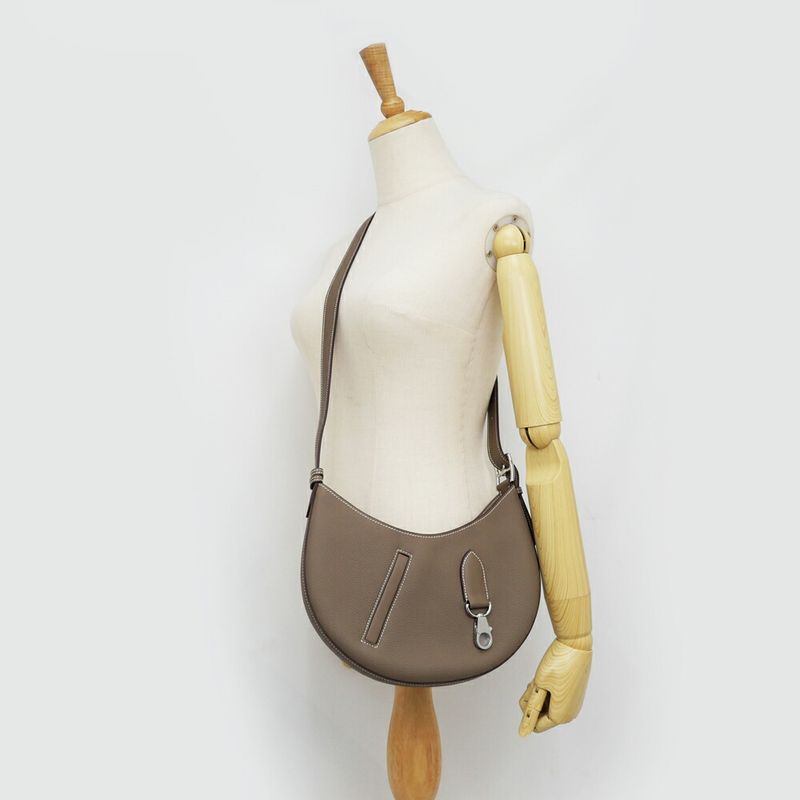 Hermes Petit Arson Etoupe Silver-hardware Togo W Engraved Leather
