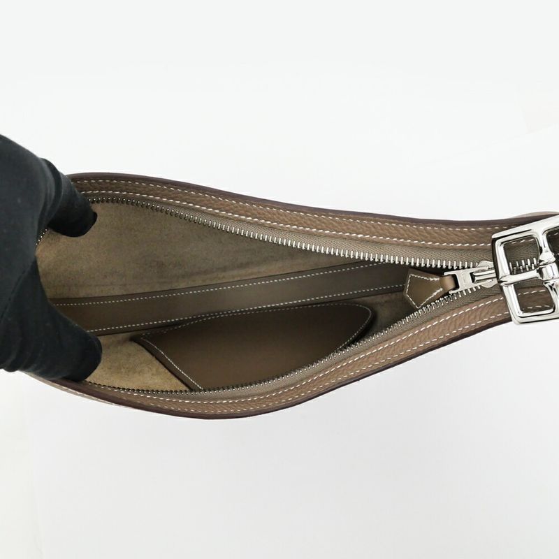 Hermes Petit Arson Etoupe Silver-hardware Togo W Engraved Leather