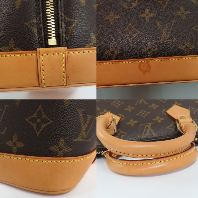 Louis Vuitton Alma M51130 Monogram Handbag Old Shape Brown Gold