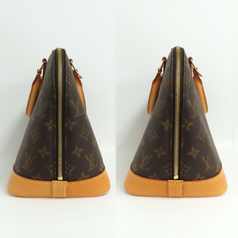 Louis Vuitton Alma M51130 Monogram Handbag Old Shape Brown Gold