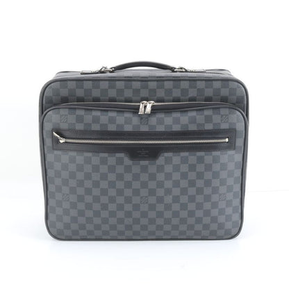 Extreme Louis Vuitton Damier Graphite Pilot Case N23206 Suitcase Carry Case Bag