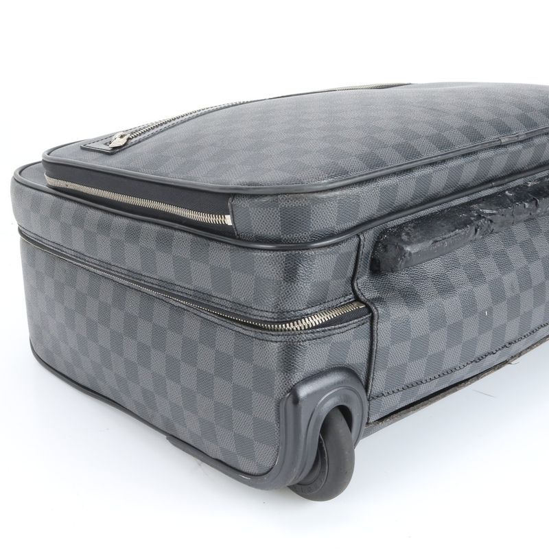 Extreme Louis Vuitton Damier Graphite Pilot Case N23206 Suitcase Carry Case Bag