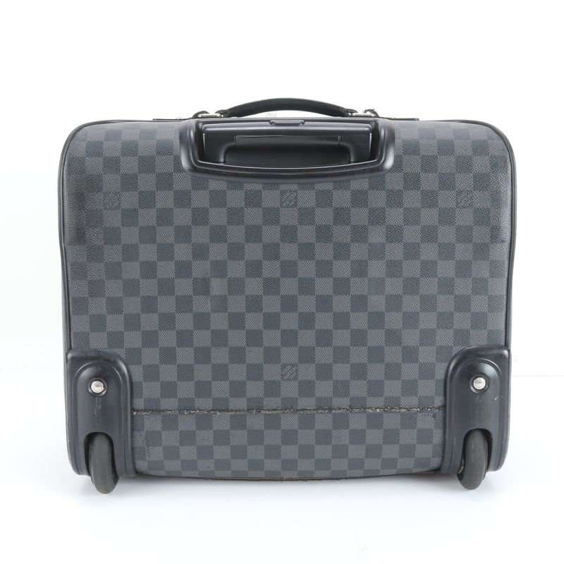 Extreme Louis Vuitton Damier Graphite Pilot Case N23206 Suitcase Carry Case Bag
