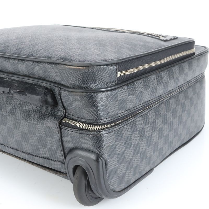Extreme Louis Vuitton Damier Graphite Pilot Case N23206 Suitcase Carry Case Bag