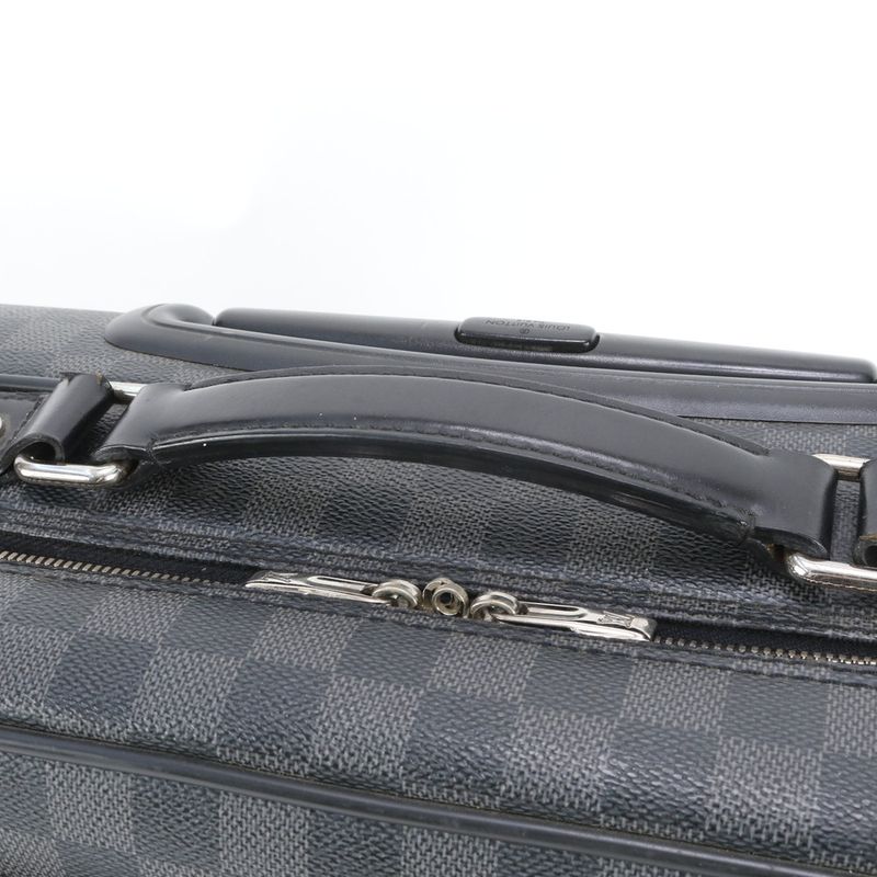 Extreme Louis Vuitton Damier Graphite Pilot Case N23206 Suitcase Carry Case Bag