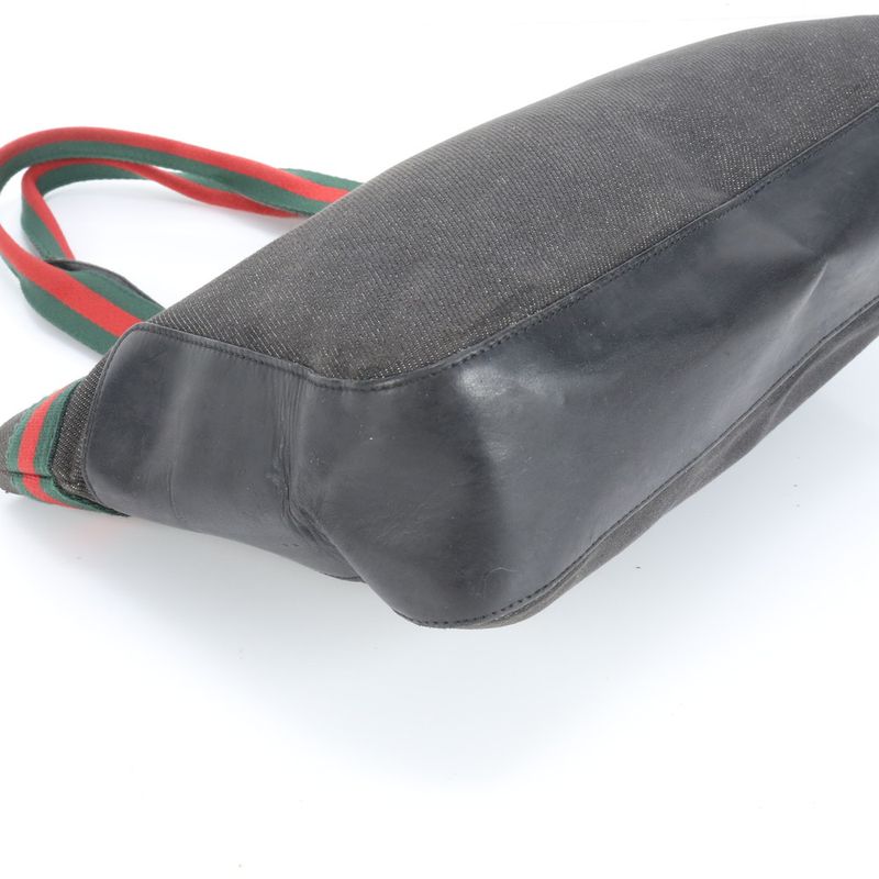 Gucci Sherry Line Denim 73983 Leather Tote Bag Shoulder Hand Genuine