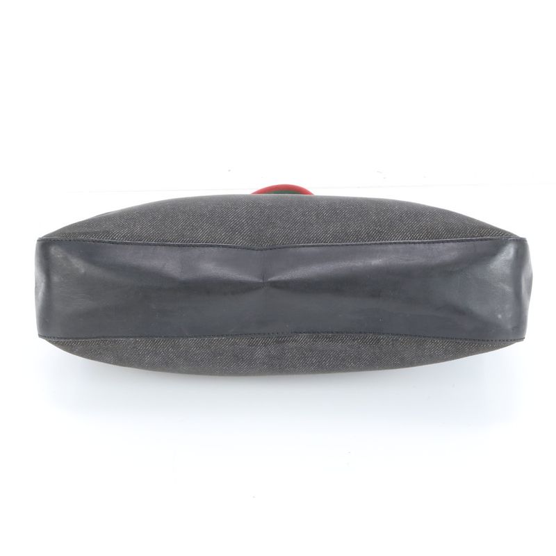 Gucci Sherry Line Denim 73983 Leather Tote Bag Shoulder Hand Genuine