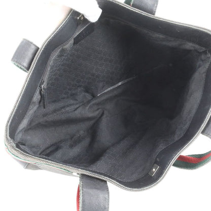 Gucci Sherry Line Denim 73983 Leather Tote Bag Shoulder Hand Genuine