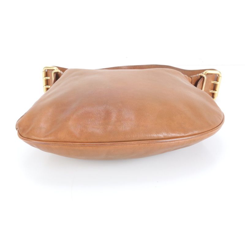 Fendi Hobo 8br228 Leather One Shoulder Bag Shoulder Hand Genuine Leather