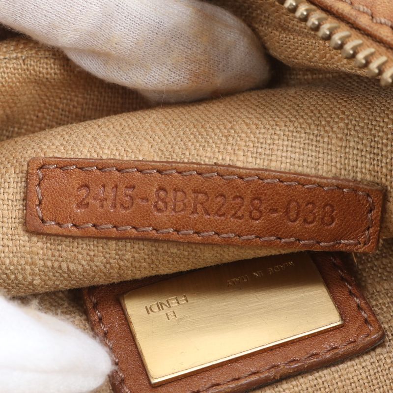 Fendi Hobo 8br228 Leather One Shoulder Bag Shoulder Hand Genuine Leather