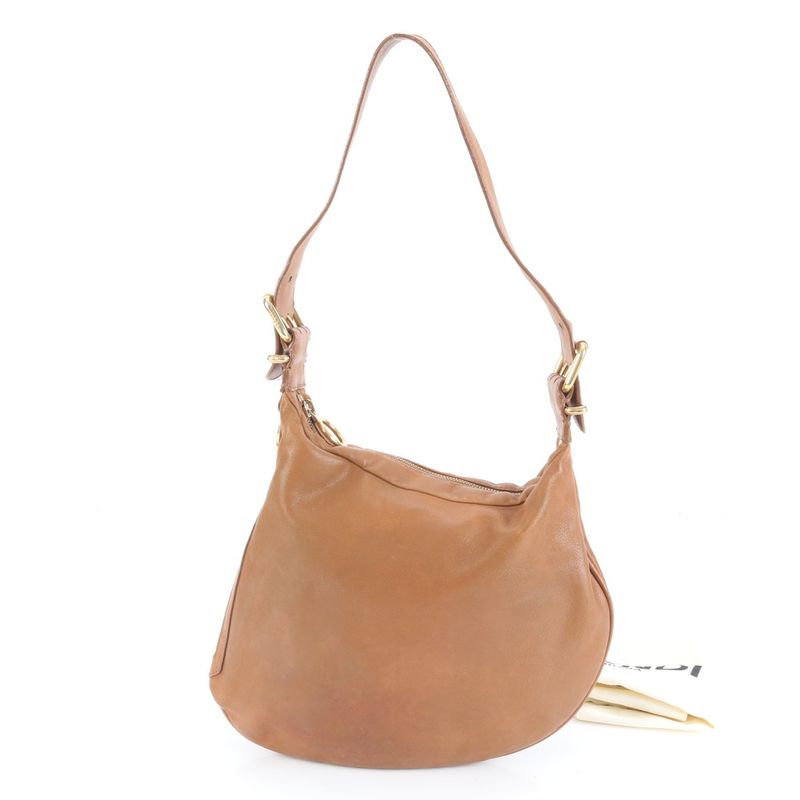 Fendi Hobo 8br228 Leather One Shoulder Bag Shoulder Hand Genuine Leather