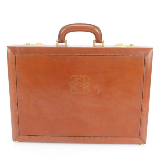 Pole Loewe Anagram Leather Attache Case Hard Case Document Bag Business Travel