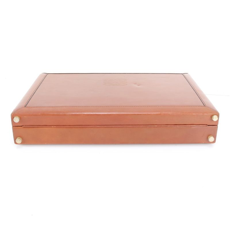 Pole Loewe Anagram Leather Attache Case Hard Case Document Bag Business Travel