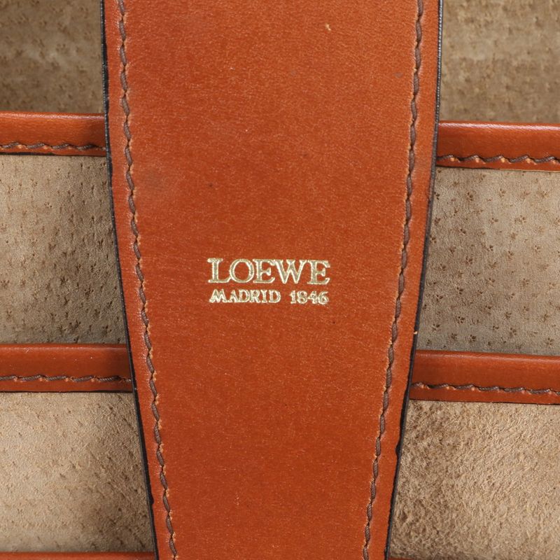 Pole Loewe Anagram Leather Attache Case Hard Case Document Bag Business Travel