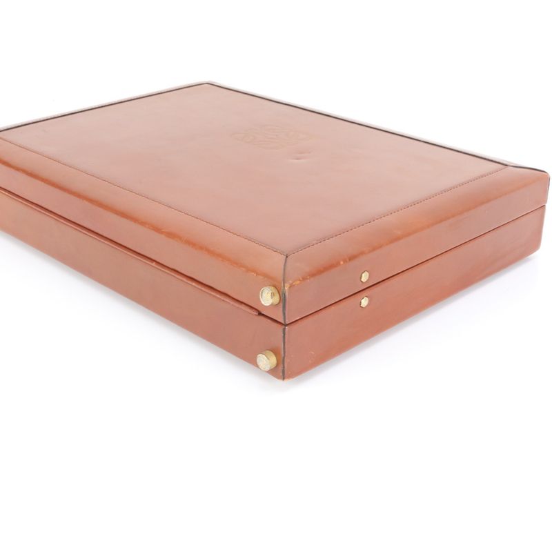 Pole Loewe Anagram Leather Attache Case Hard Case Document Bag Business Travel