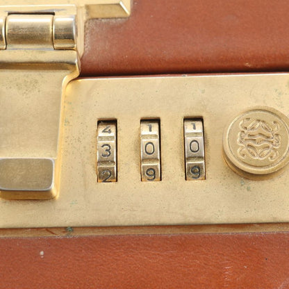 Pole Loewe Anagram Leather Attache Case Hard Case Document Bag Business Travel